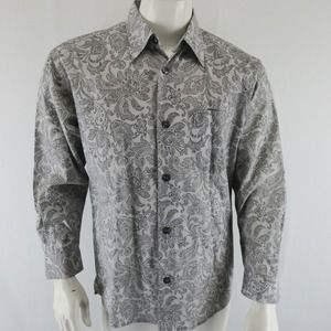 Signum Long Sleeve Button‎ Up Shirt Mens S Black White 100% Baumwolle Cotton